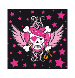 Kal�zl�ny - Pirate Girl - Parti Szalv�ta - 33 cm x 33 cm, 20 db-os